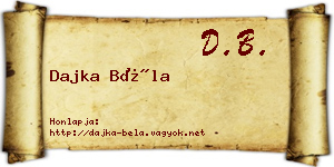 Dajka Béla névjegykártya