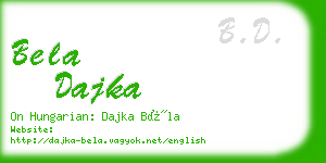 bela dajka business card